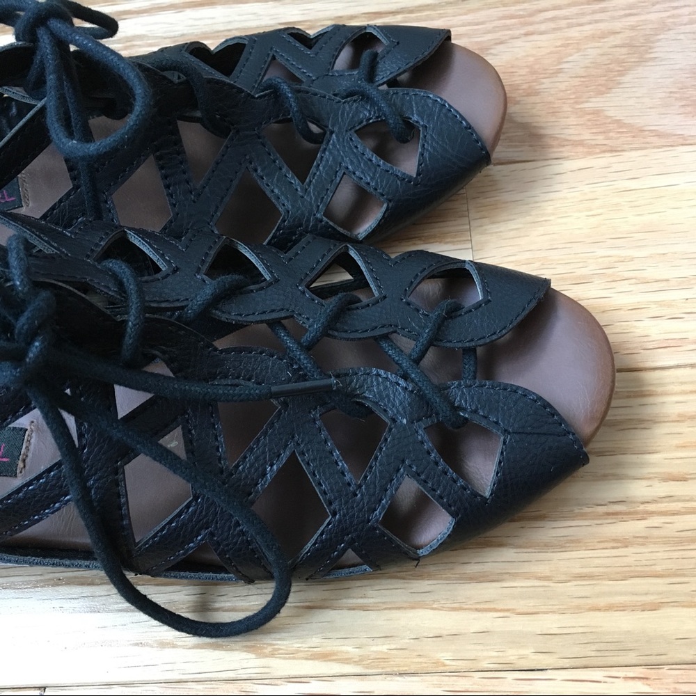 Material Girl Black Lace Sandals